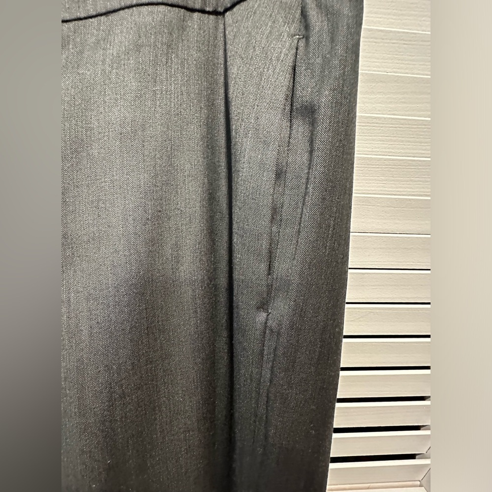 Solid Lined Charcoal, Gray One Button Jacket, Pan… - image 6